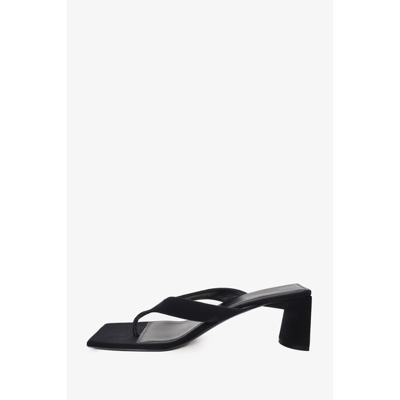 Balenciaga Black Canvas Heeled Flip Flop Size 39.5 - Picture 3 of 3